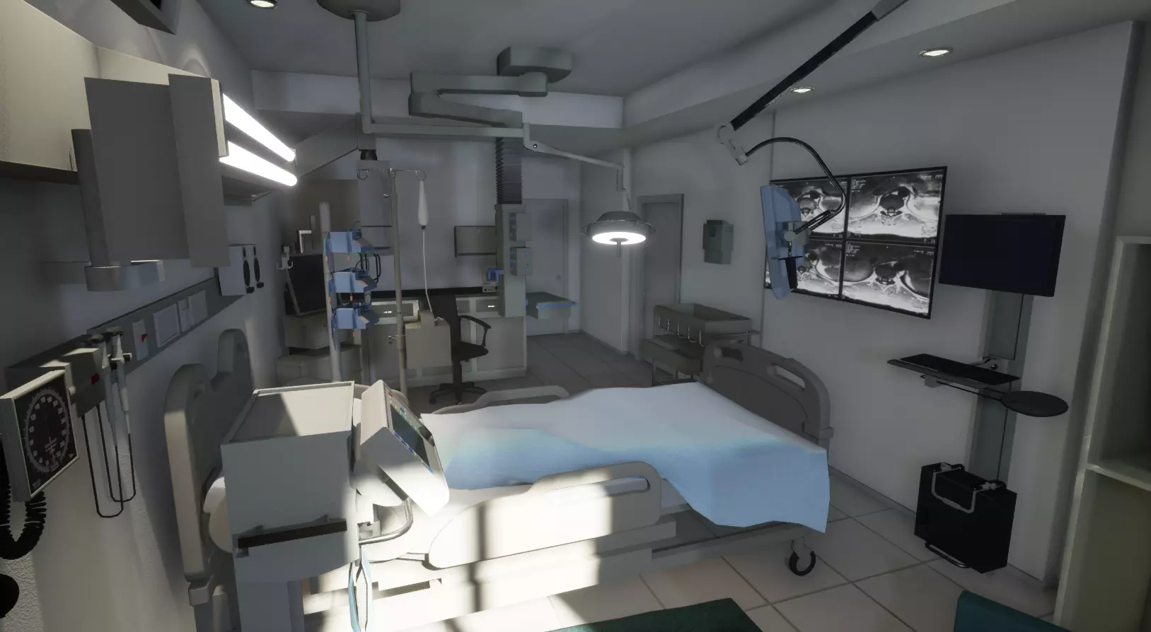Hospital Recovery Room Low-poly 3D model