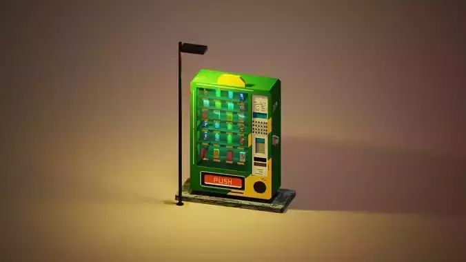 3D pixel Voxel post apocalyptic vending machine  3D model