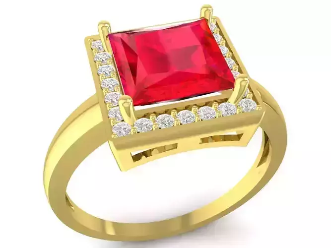 simple princess diamond women ring 3519