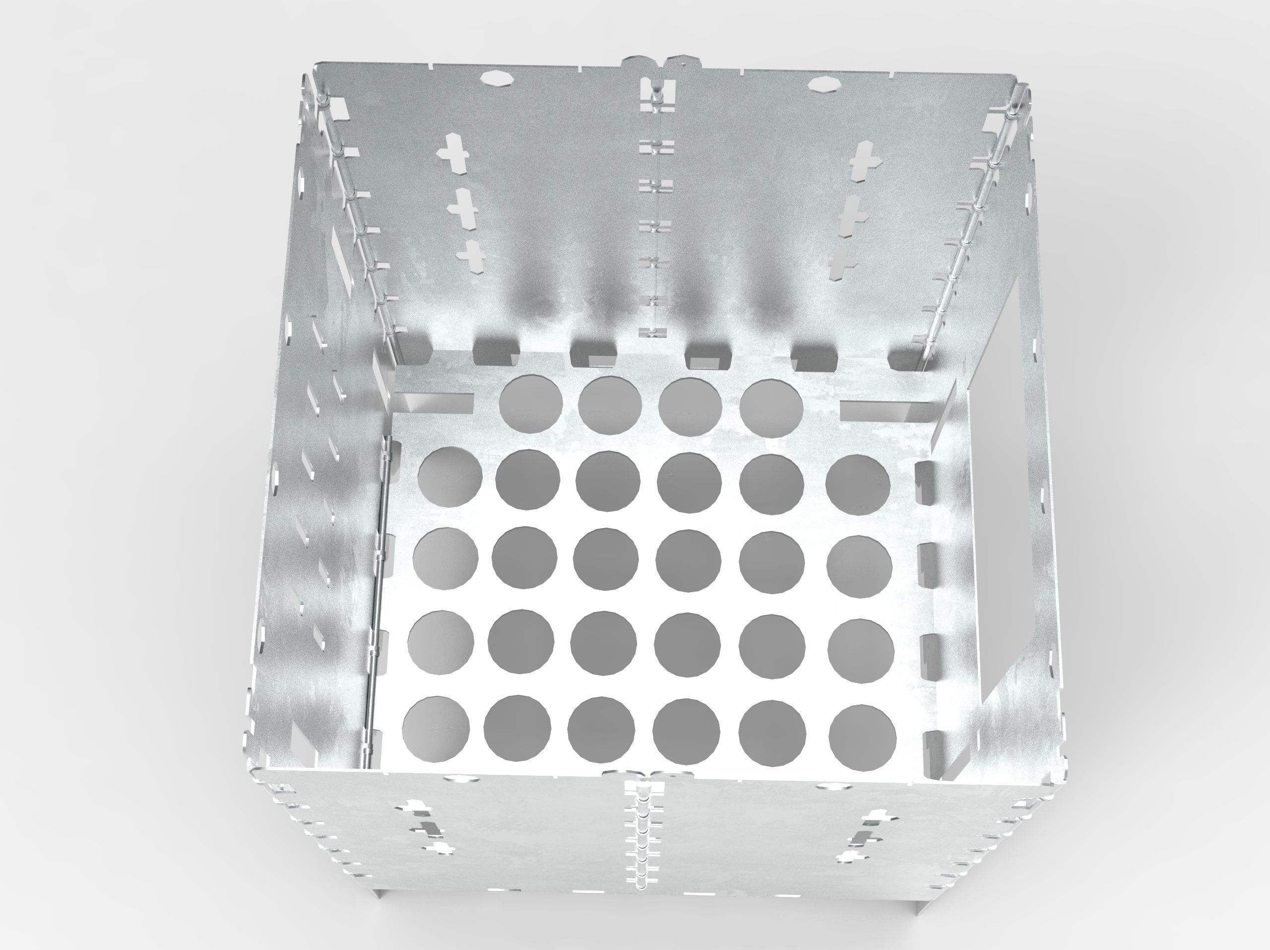 Cooker Bush Cut Barbecue Box 3D Model VR AR  Low-poly 3D model_4