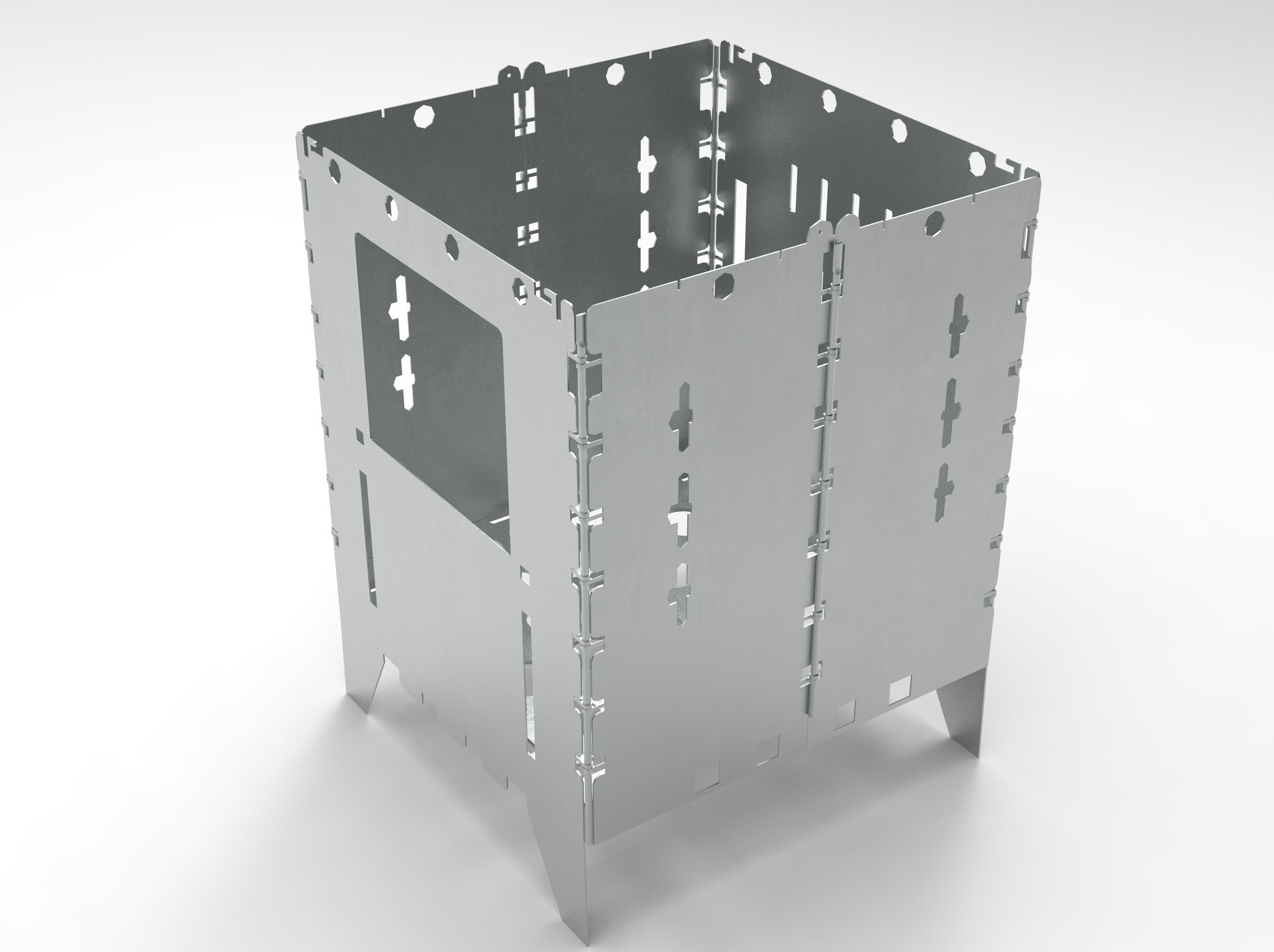 Cooker Bush Cut Barbecue Box 3D Model VR AR  Low-poly 3D model_8