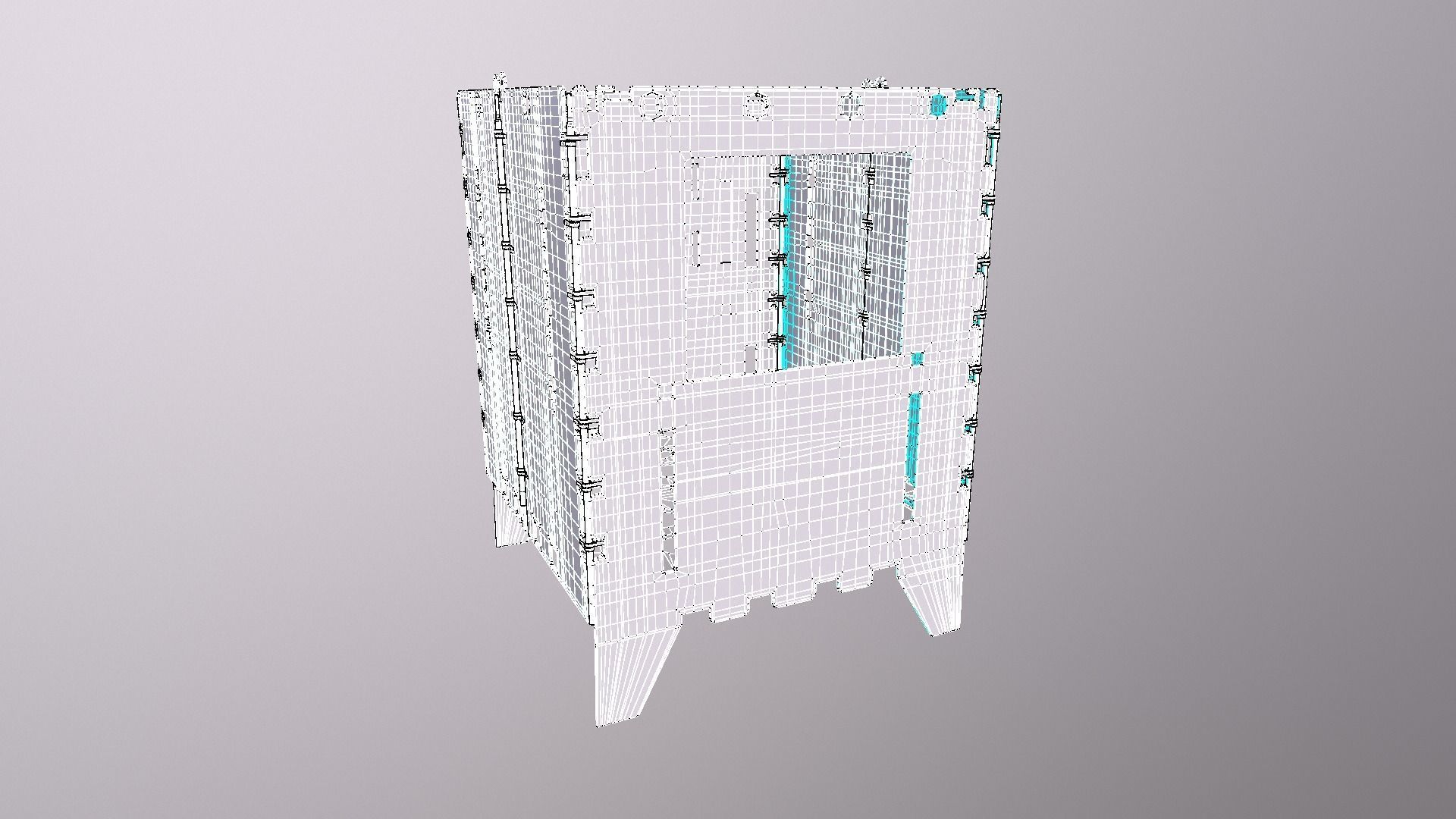 Cooker Bush Cut Barbecue Box 3D Model VR AR  Low-poly 3D model_10