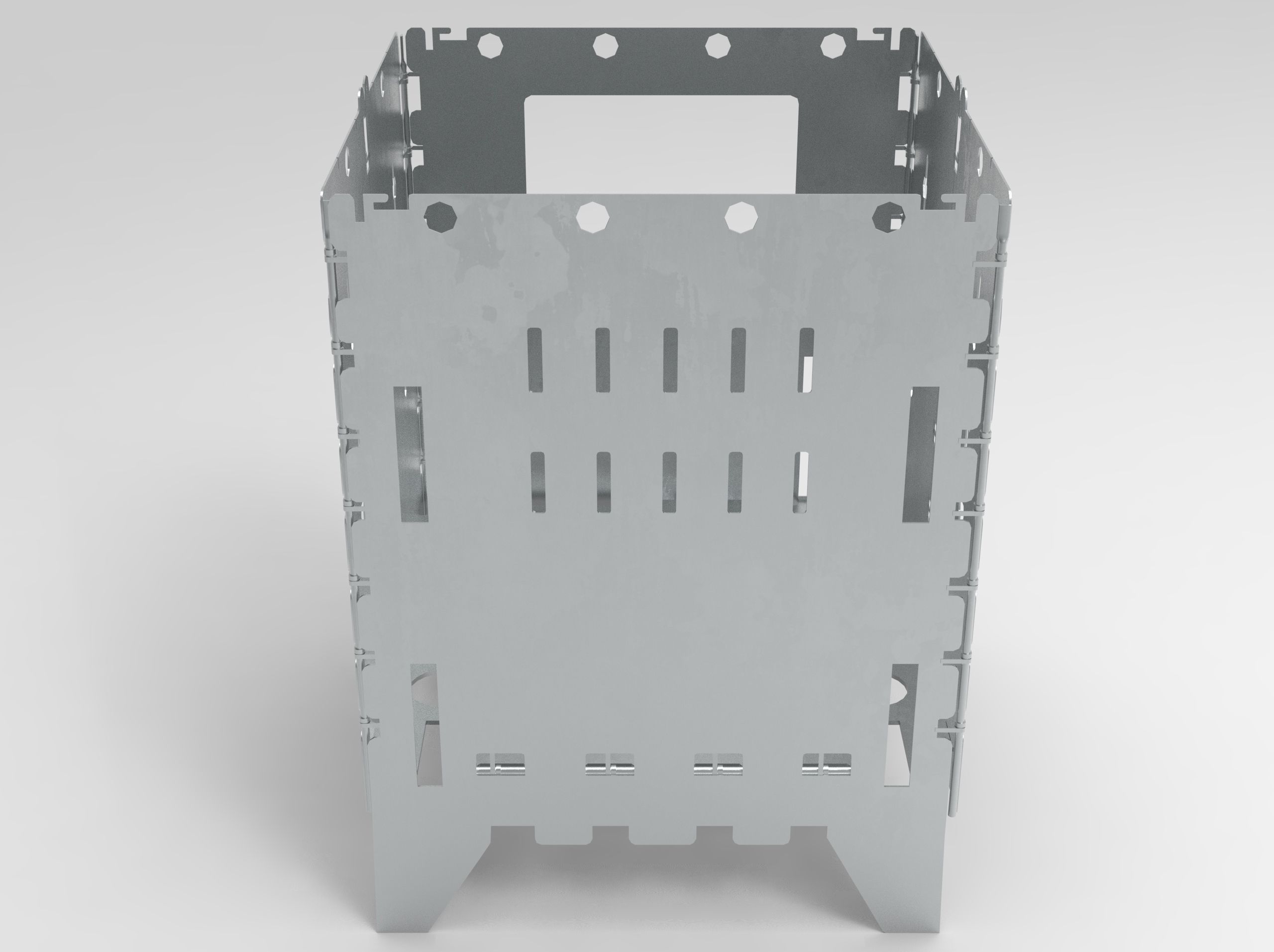 Cooker Bush Cut Barbecue Box 3D Model VR AR  Low-poly 3D model_2