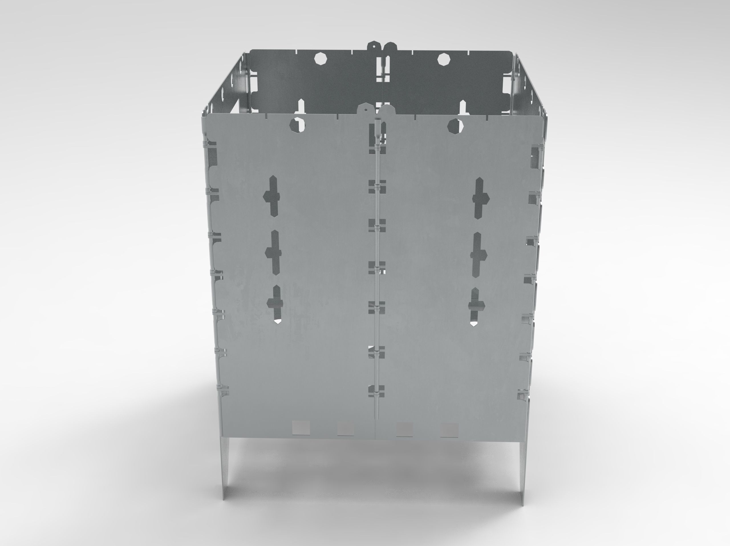 Cooker Bush Cut Barbecue Box 3D Model VR AR  Low-poly 3D model_9