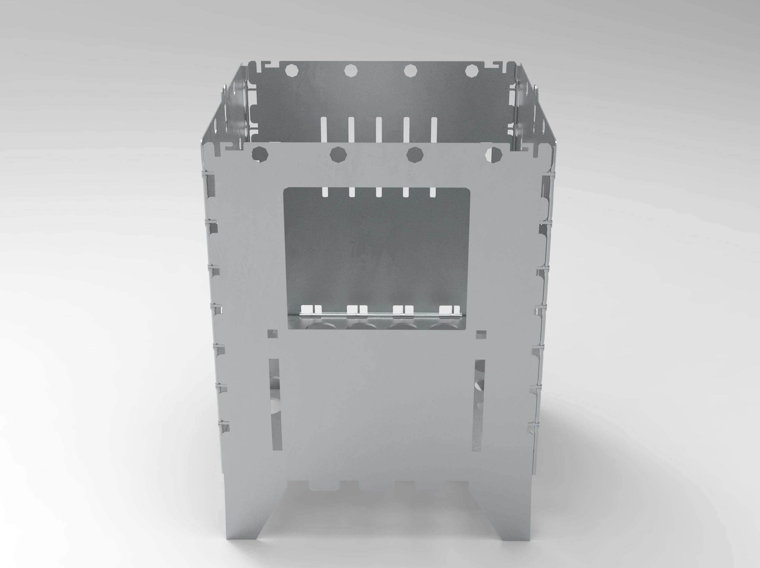 Cooker Bush Cut Barbecue Box 3D Model VR AR  Low-poly 3D model_7