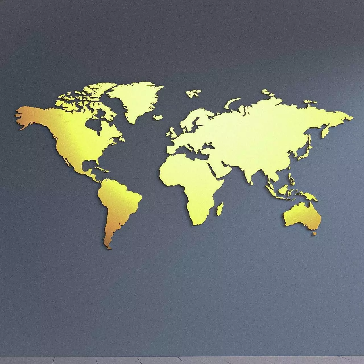 panel world map 3d Low-poly 3D model