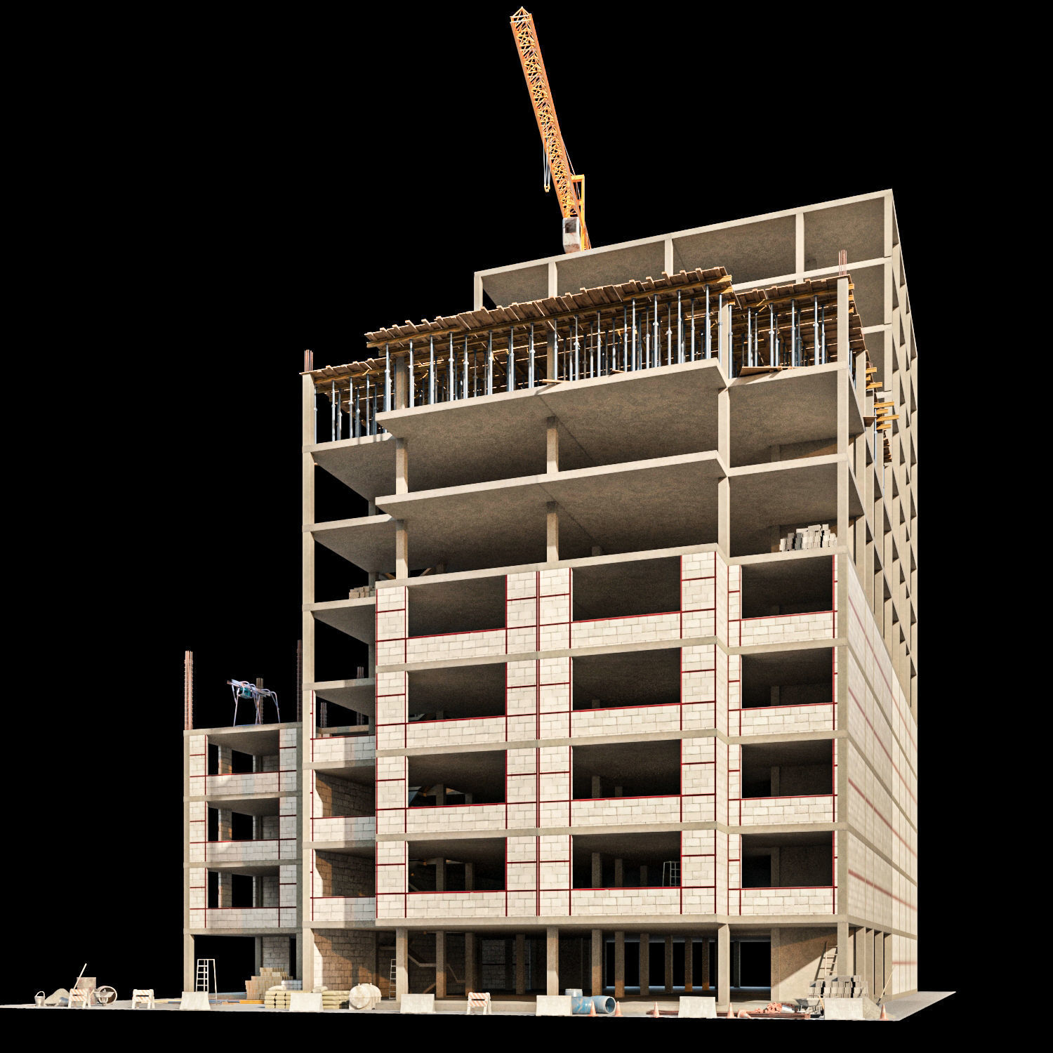 Modular Construction Site Full Bundle  Low-poly 3D model_8