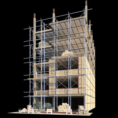Modular Construction Site Full Bundle  Low-poly 3D model 3