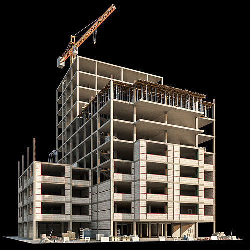 Modular Construction Site Full Bundle  Low-poly 3D model 4