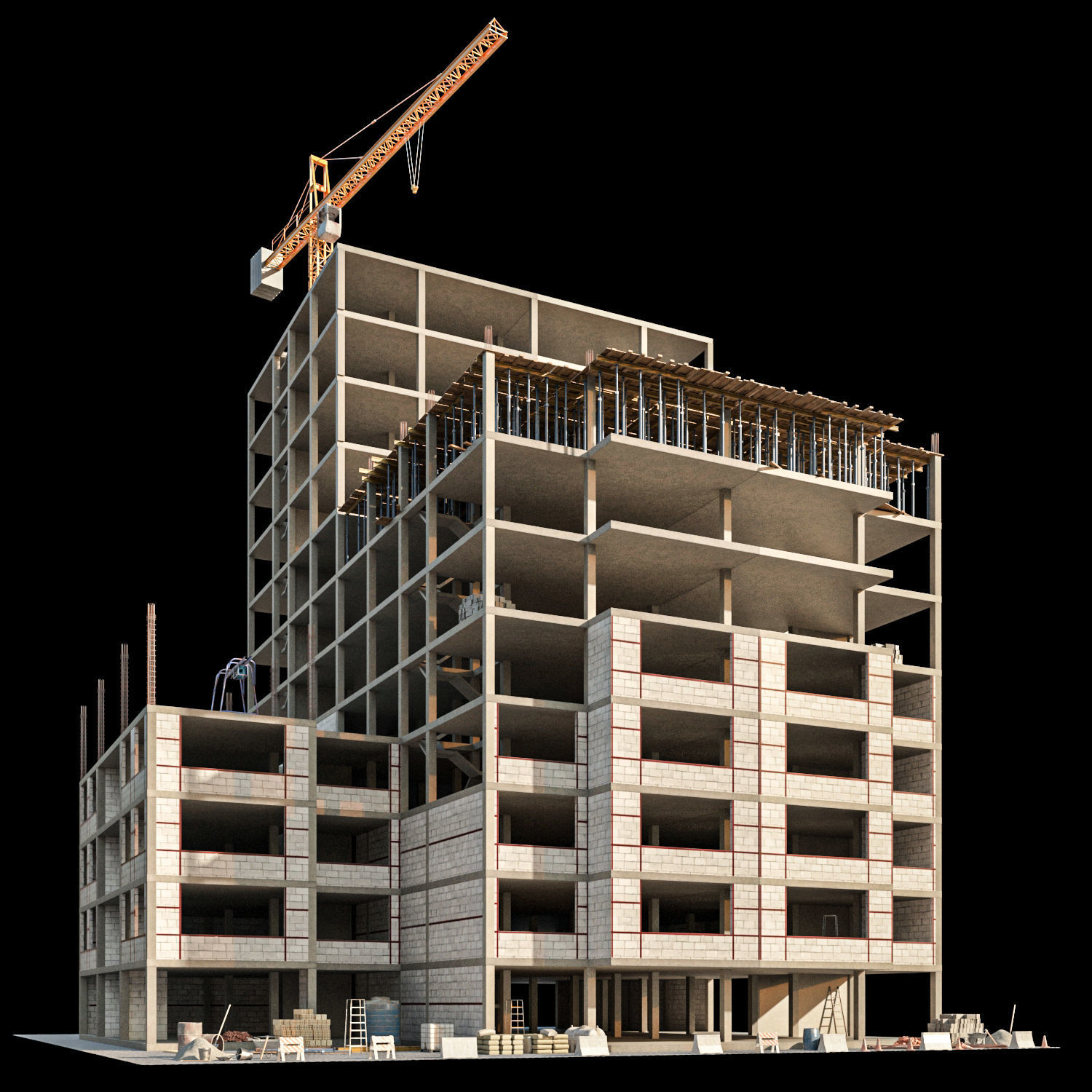 Modular Construction Site Full Bundle  Low-poly 3D model_3