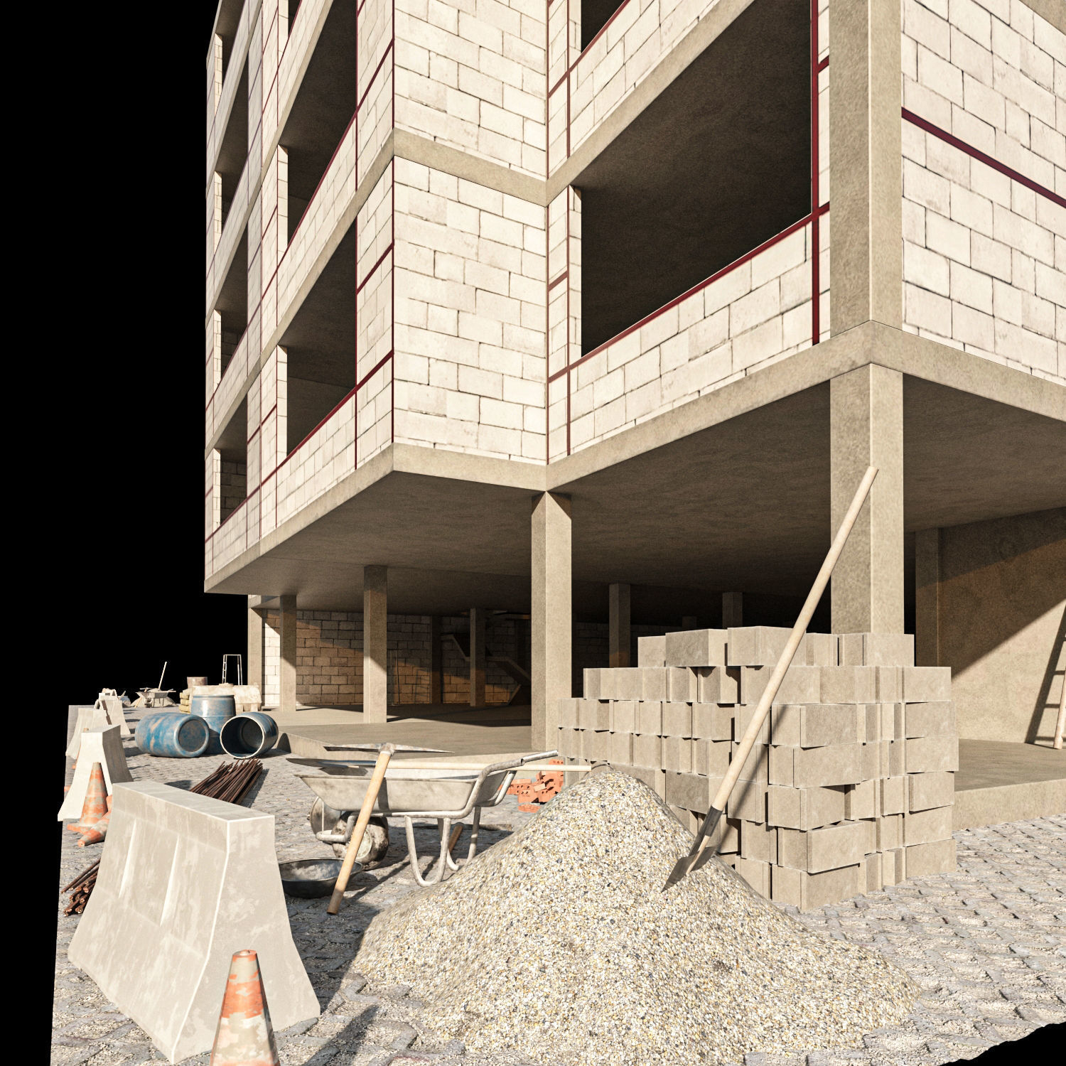 Modular Construction Site Full Bundle  Low-poly 3D model_20