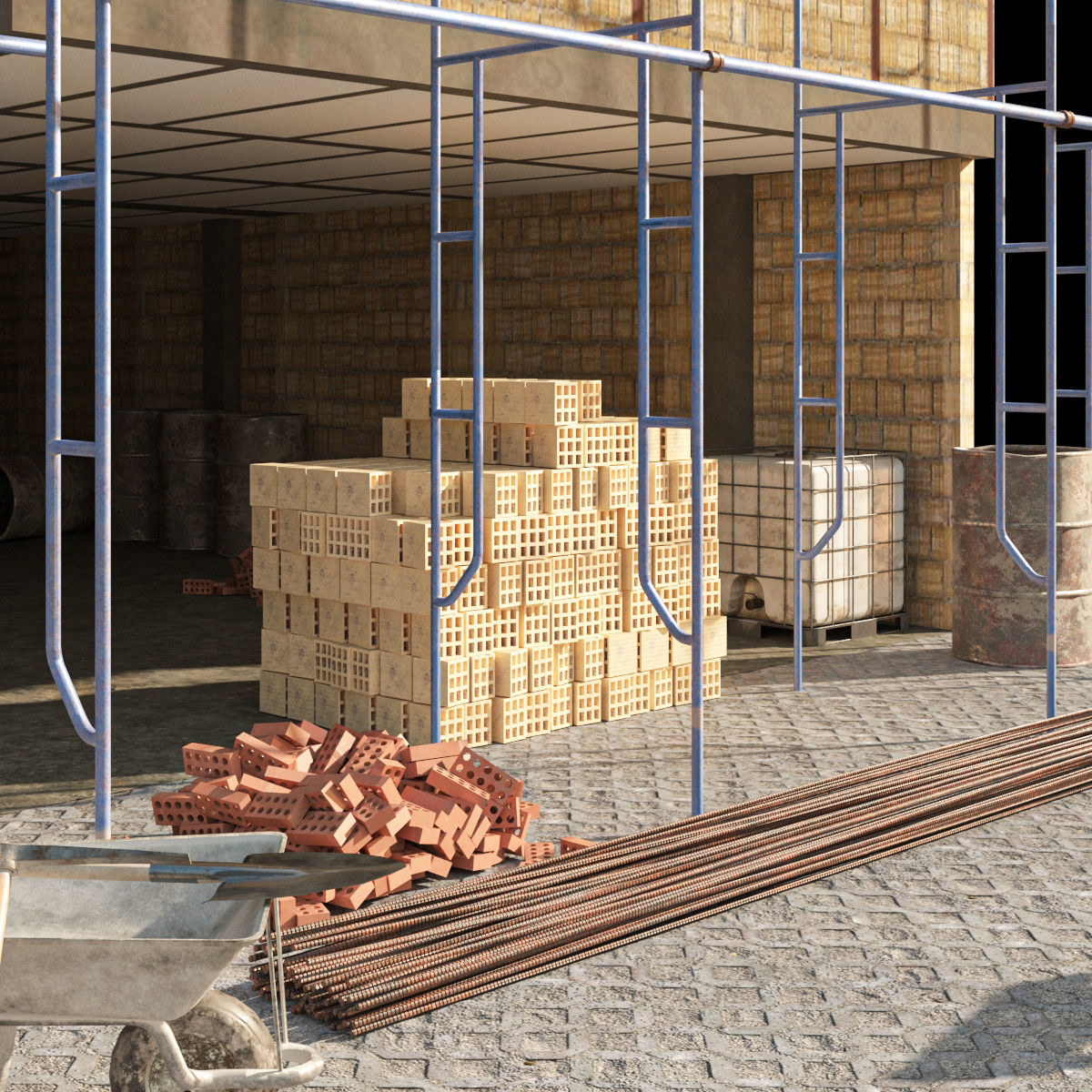 Modular Construction Site Full Bundle  Low-poly 3D model_12