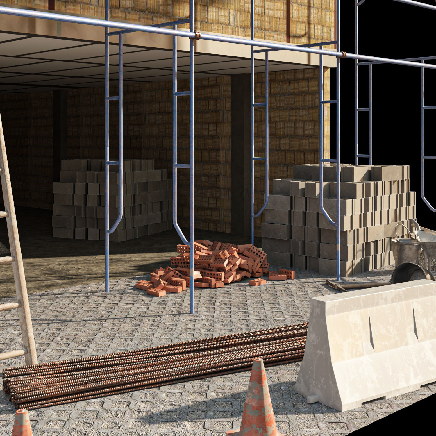 Modular Construction Site Full Bundle  Low-poly 3D model_14