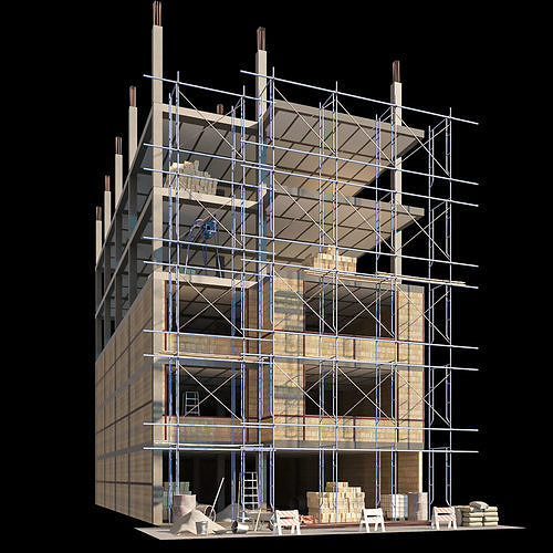 Modular Construction Site Full Bundle  Low-poly 3D model 5
