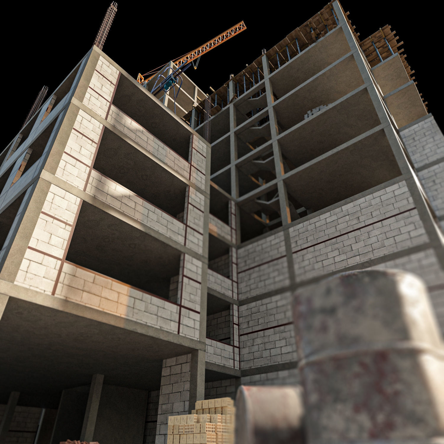 Modular Construction Site Full Bundle  Low-poly 3D model_19