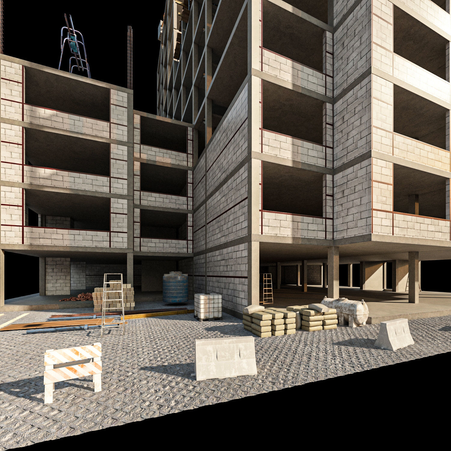 Modular Construction Site Full Bundle  Low-poly 3D model_22