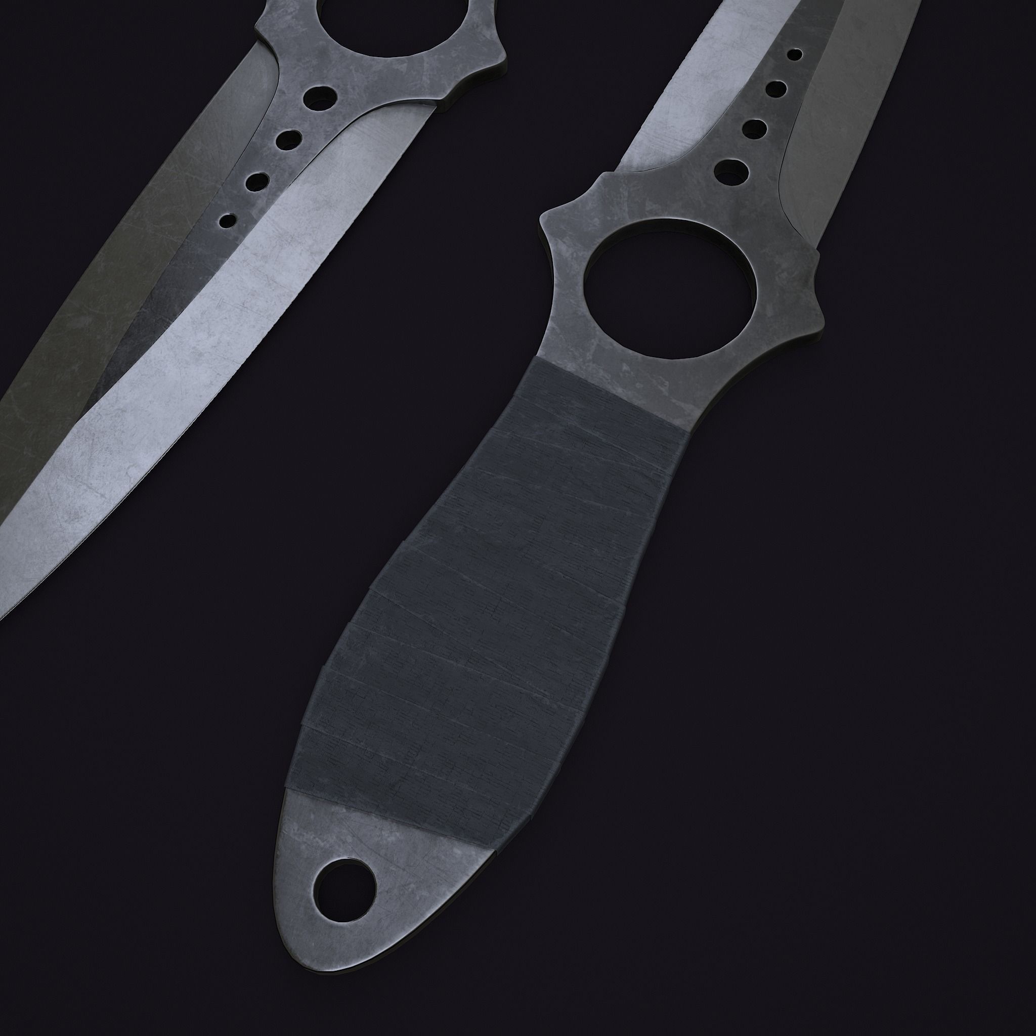 CSGO Skelton Knife Low-poly 3D model_5