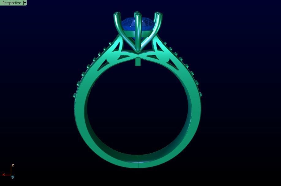 solitaire wedding  ring  3D print model_26