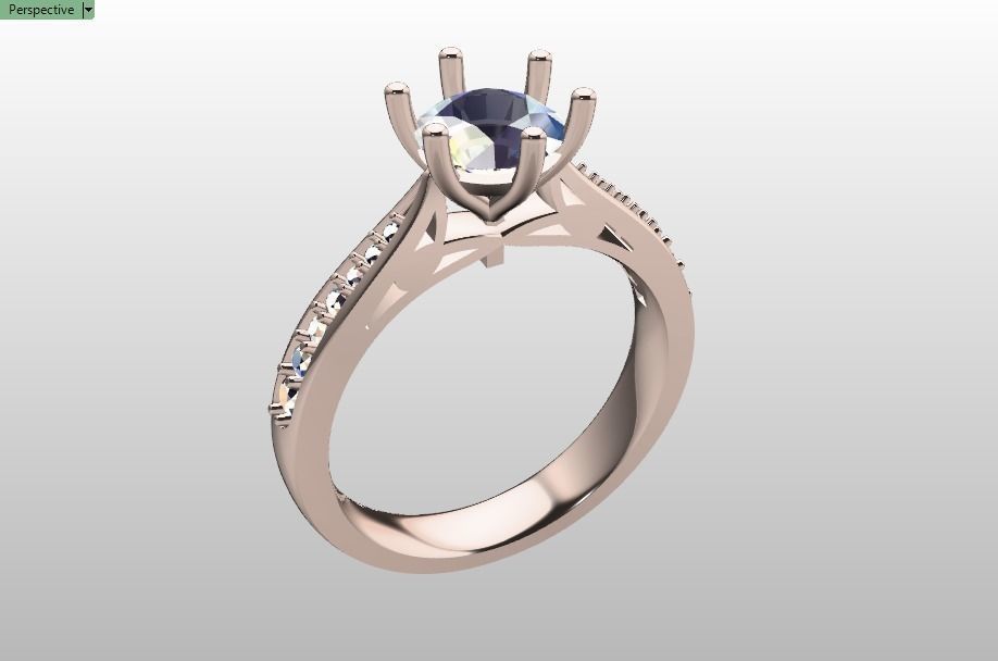 solitaire wedding  ring  3D print model_41