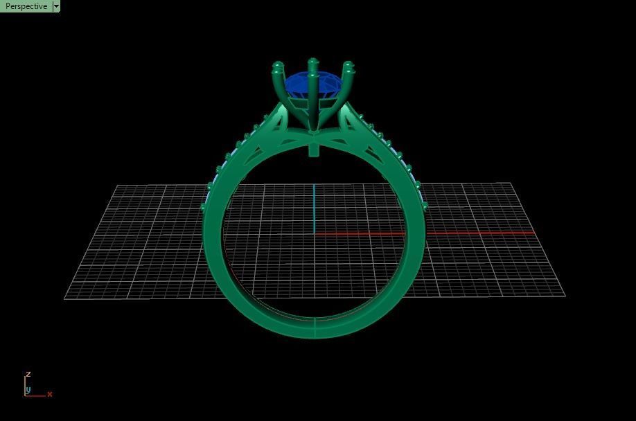 solitaire wedding  ring  3D print model_28