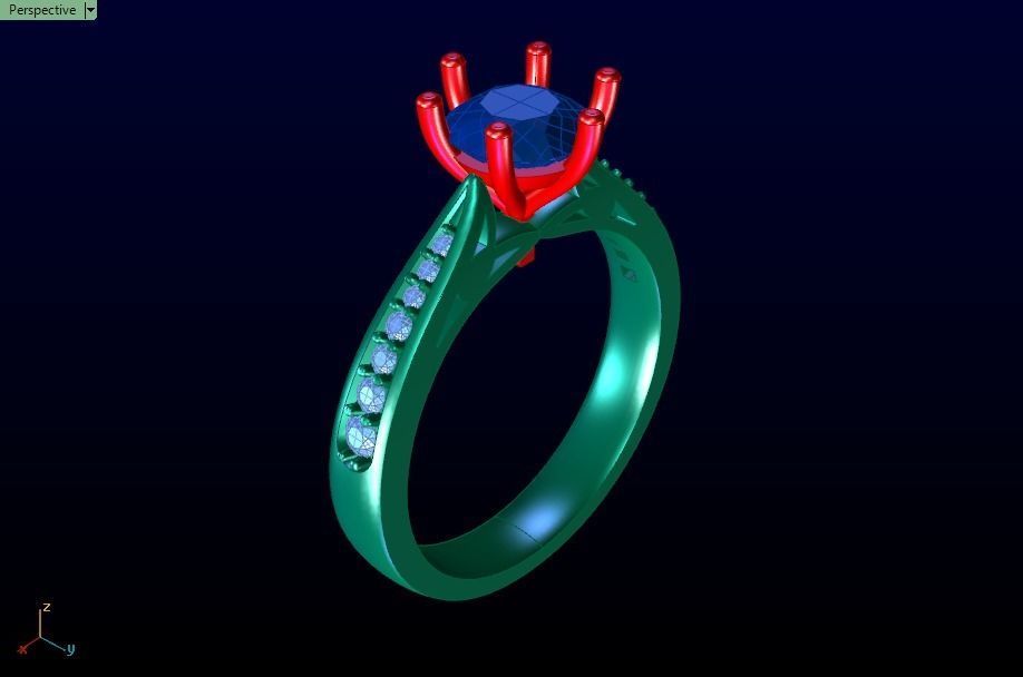 solitaire wedding  ring  3D print model_16