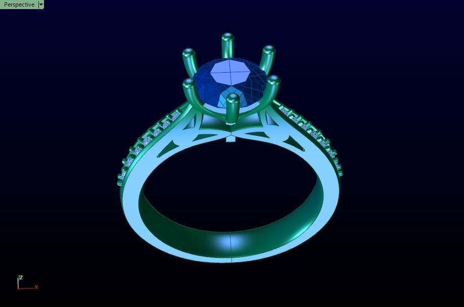 solitaire wedding  ring  3D print model_25