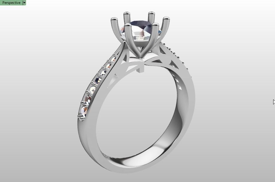 solitaire wedding  ring  3D print model_20