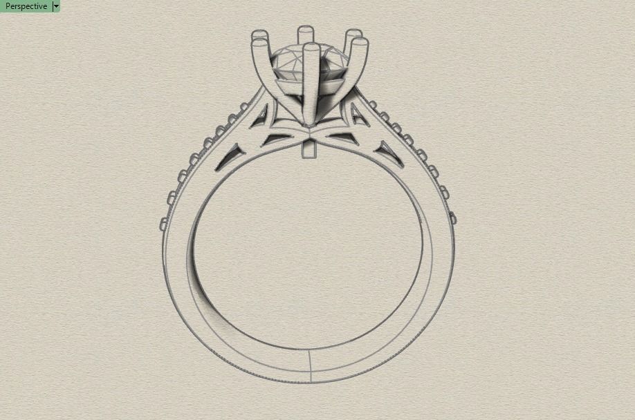 solitaire wedding  ring  3D print model_11