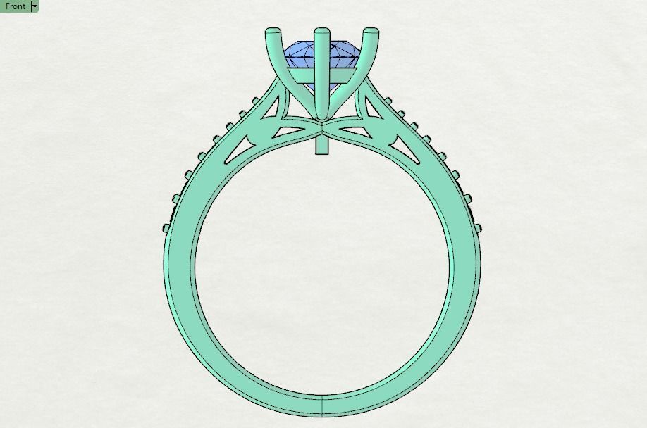 solitaire wedding  ring  3D print model_38