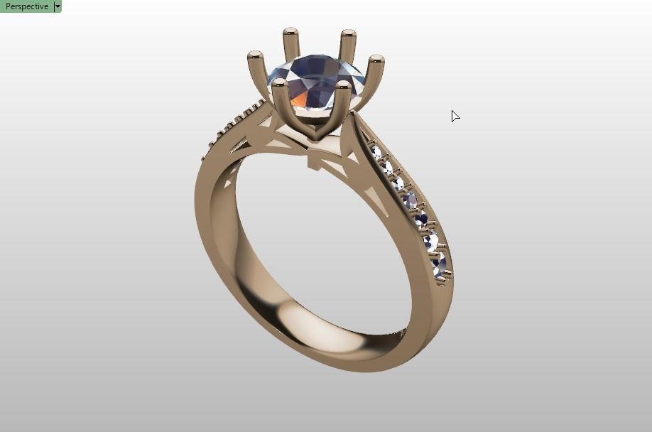 solitaire wedding  ring  3D print model_40