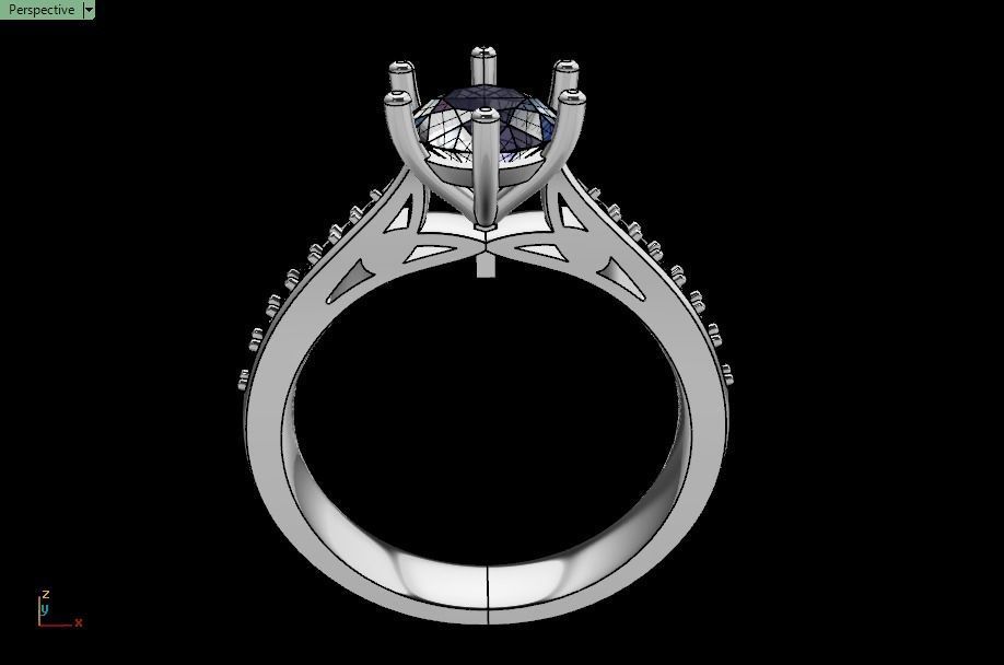 solitaire wedding  ring  3D print model_23