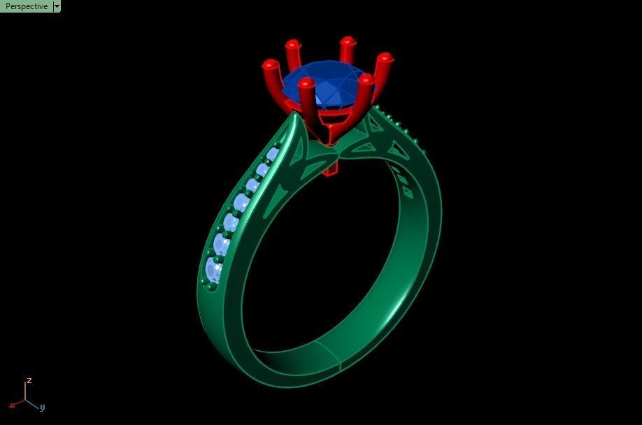 solitaire wedding  ring  3D print model_8