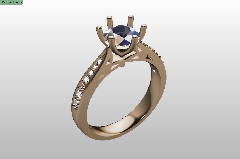 solitaire wedding  ring  3D print model_39