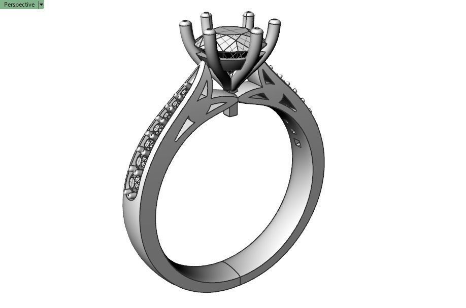 solitaire wedding  ring  3D print model_21