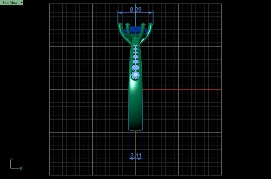 solitaire wedding  ring  3D print model_30