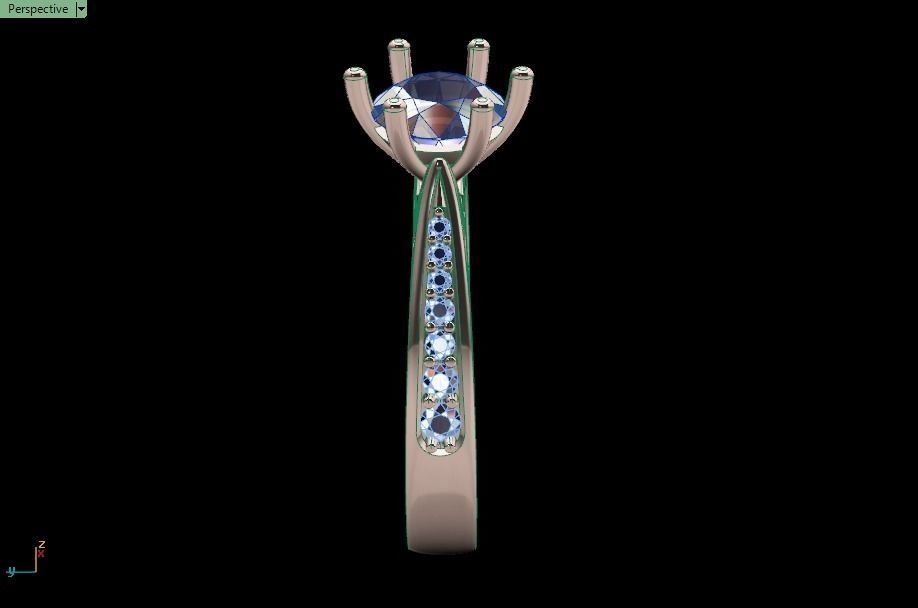solitaire wedding  ring  3D print model_10
