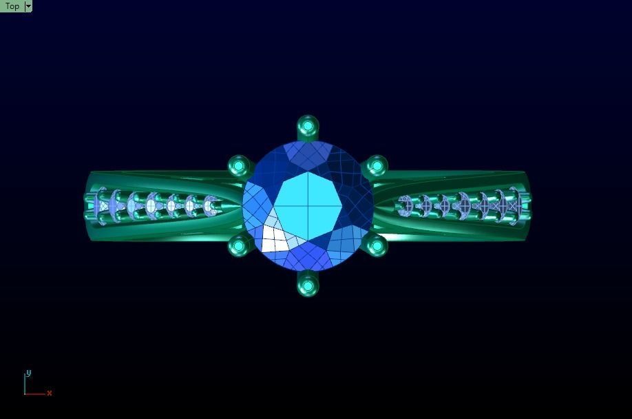 solitaire wedding  ring  3D print model_37