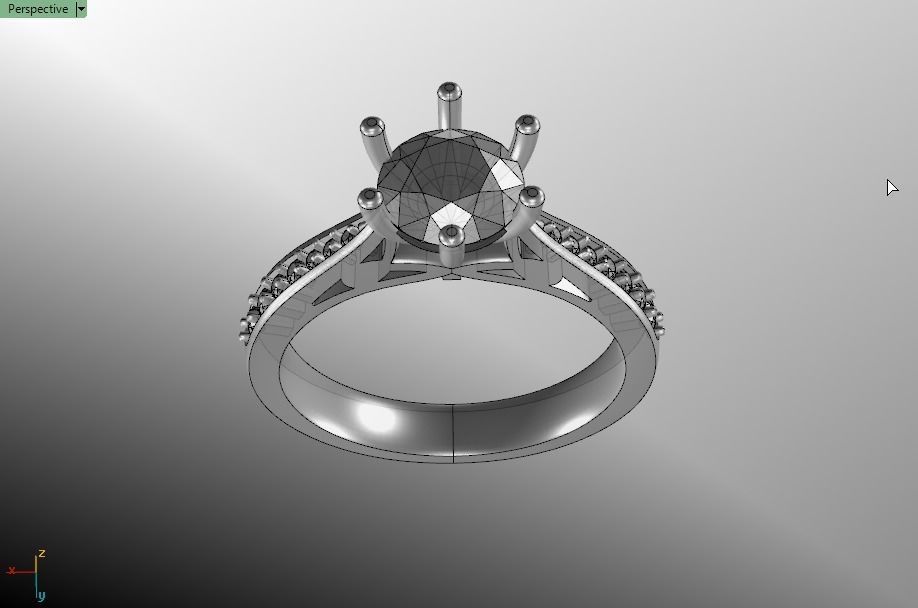 solitaire wedding  ring  3D print model_13