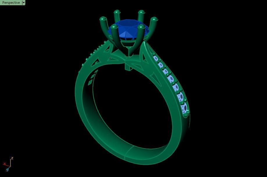 solitaire wedding  ring  3D print model_18