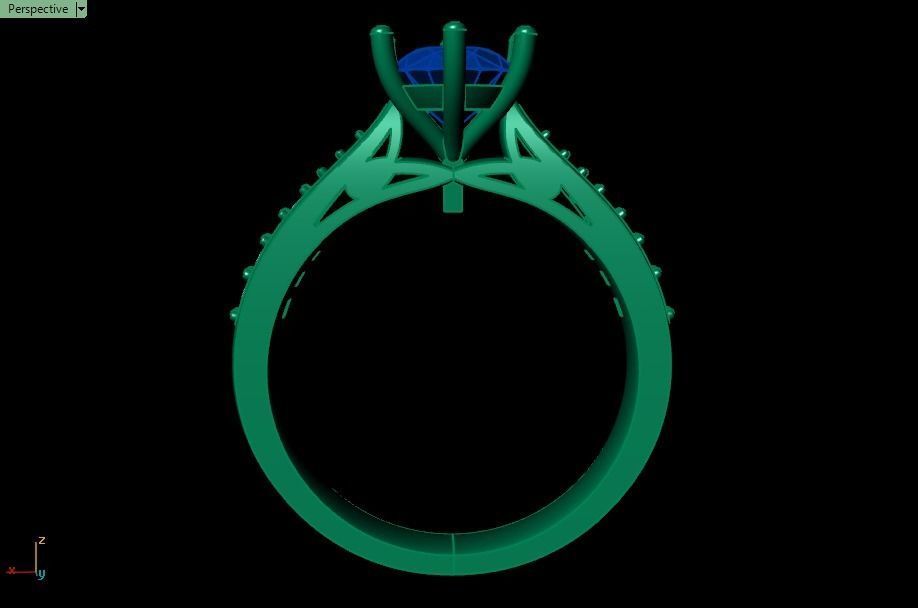 solitaire wedding  ring  3D print model_17