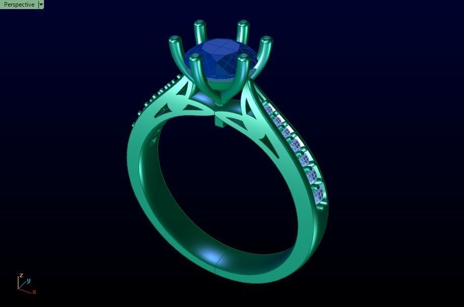 solitaire wedding  ring  3D print model_27