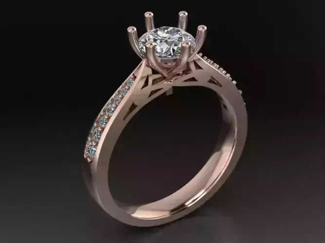 solitaire wedding  ring  3D print model
