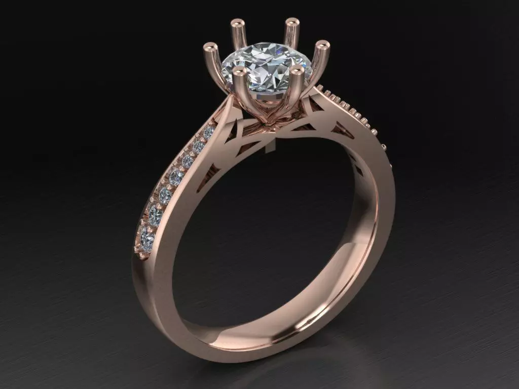 solitaire wedding  ring  3D print model_0