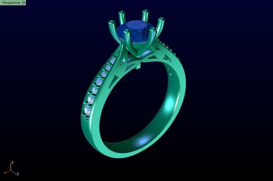 solitaire wedding  ring  3D print model_35