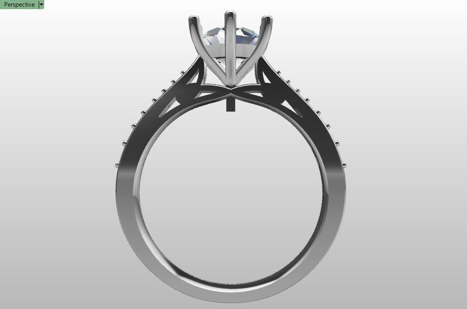 solitaire wedding  ring  3D print model_19