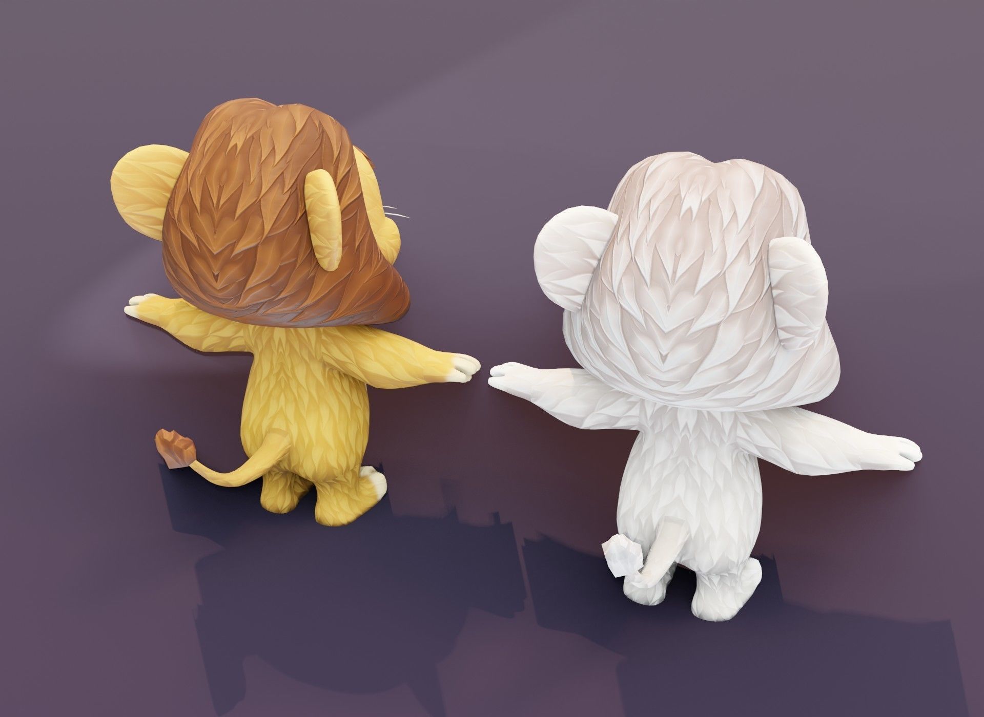 Cartoon Lion 3D Models Low-poly 3D model_3