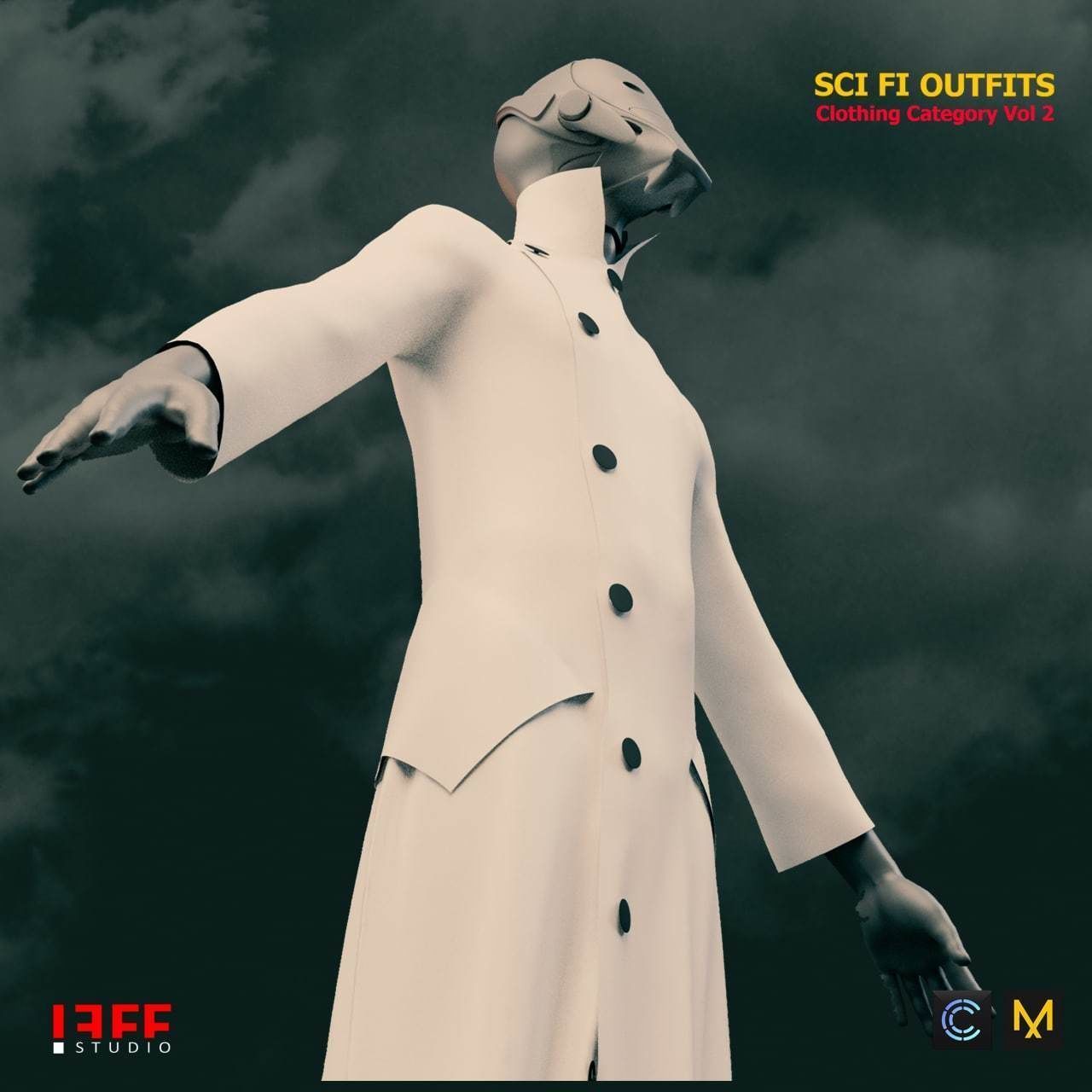 5 SCIFI CYBERPUNK OUTFITS  and SCIFI HELMETS AS A GIFT  VOL 2 Low-poly 3D model_15