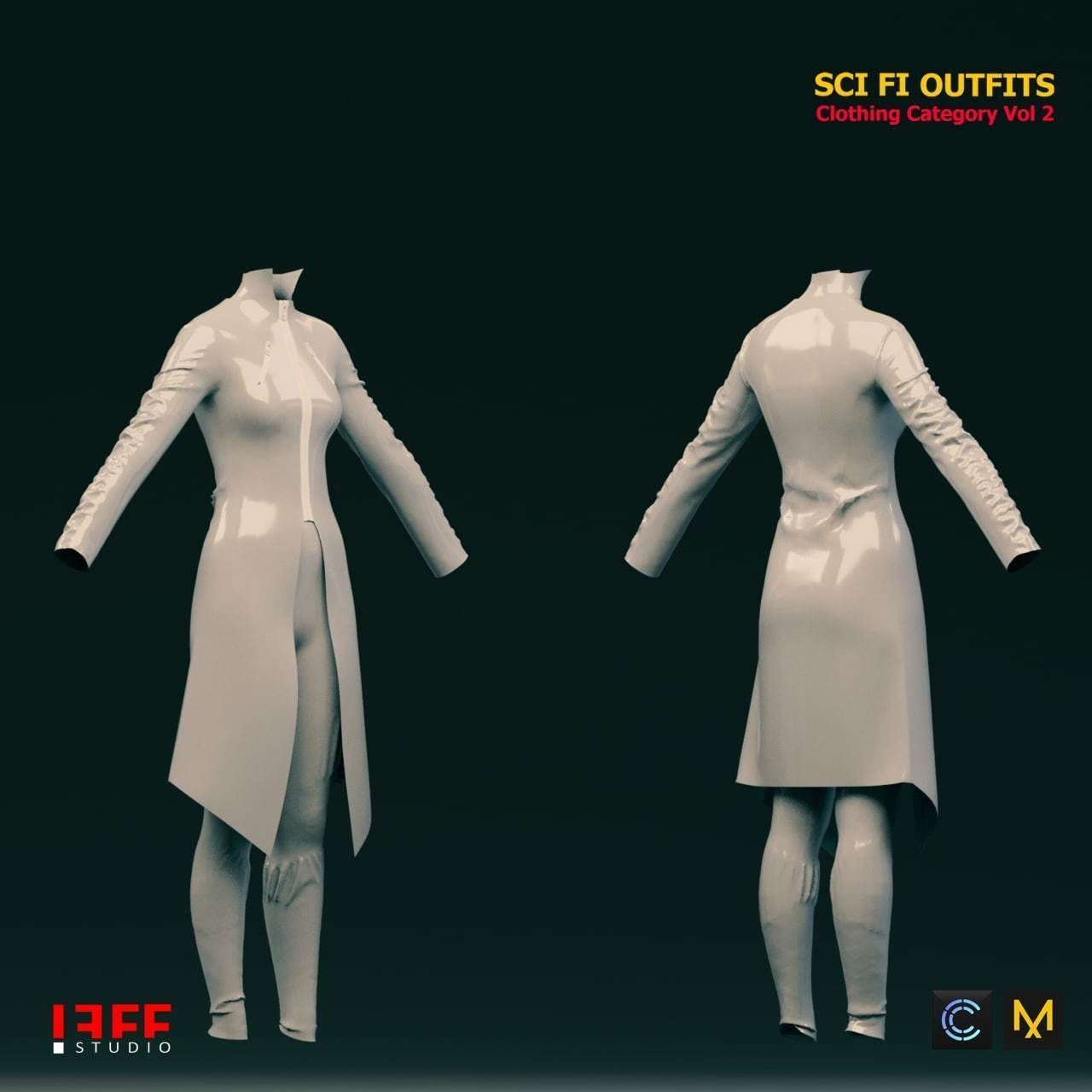 5 SCIFI CYBERPUNK OUTFITS  and SCIFI HELMETS AS A GIFT  VOL 2 Low-poly 3D model_18