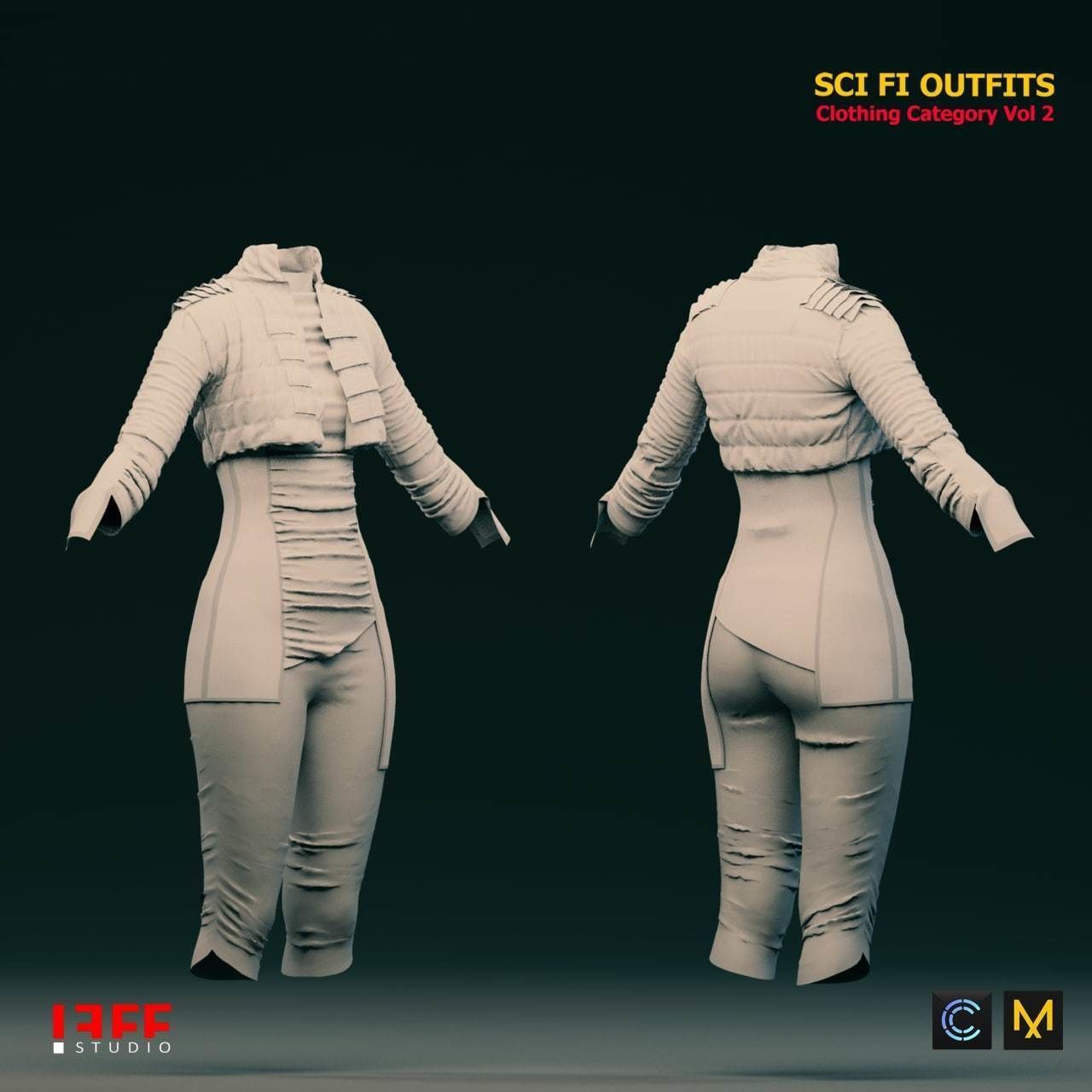 5 SCIFI CYBERPUNK OUTFITS  and SCIFI HELMETS AS A GIFT  VOL 2 Low-poly 3D model_6