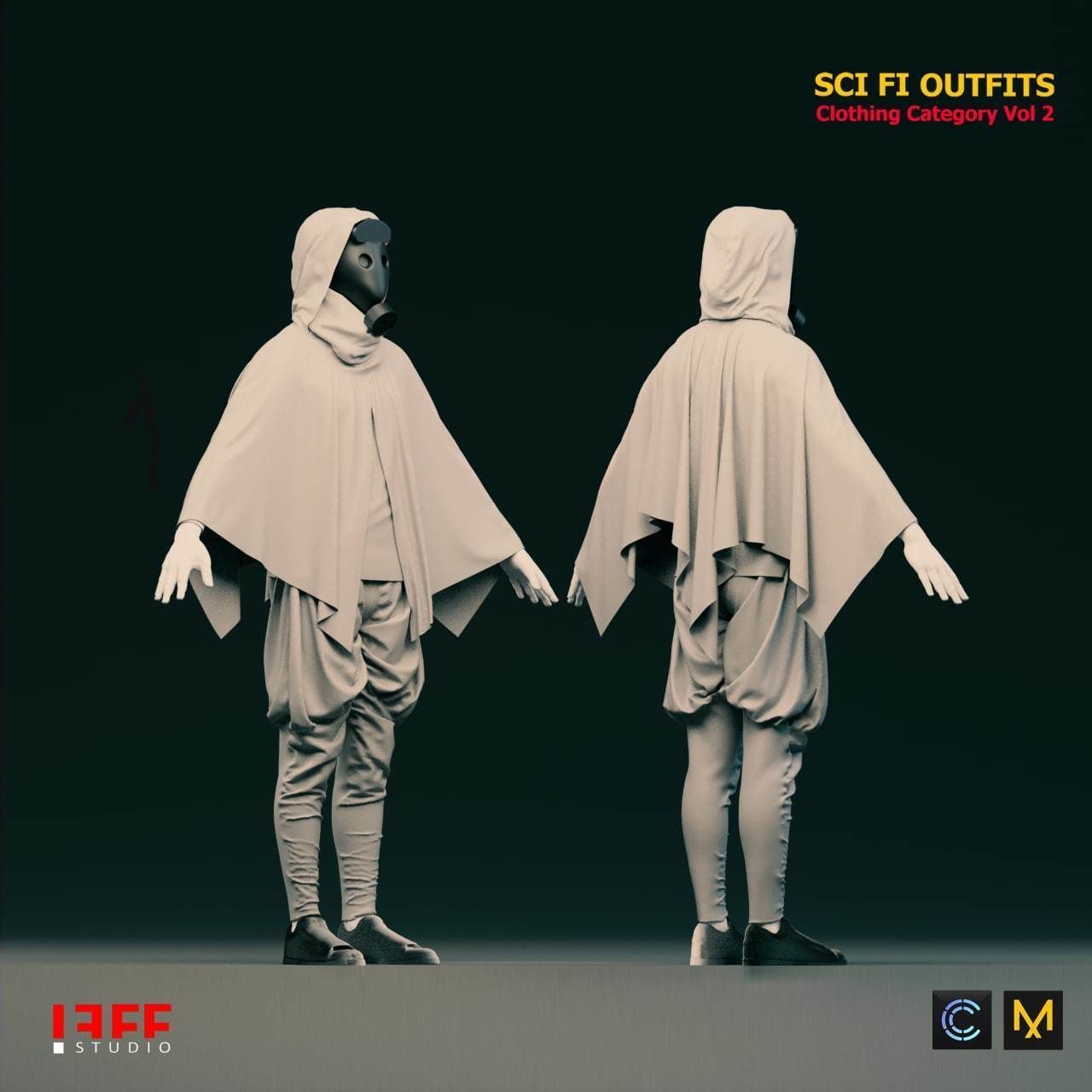 5 SCIFI CYBERPUNK OUTFITS  and SCIFI HELMETS AS A GIFT  VOL 2 Low-poly 3D model_2